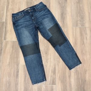 Joe's Patchwork Straight Ankle Jeans